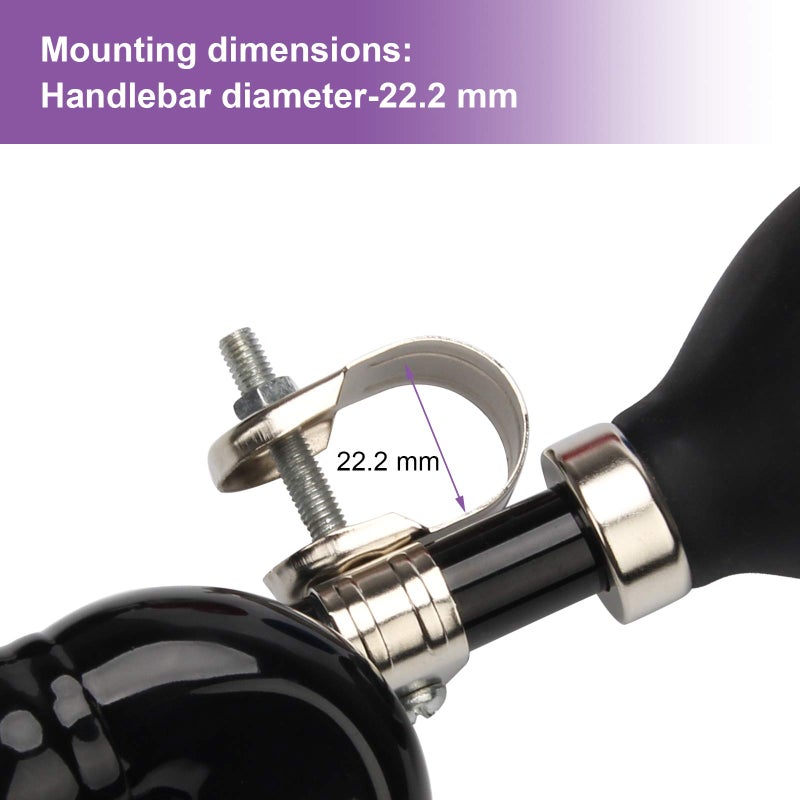 Coolrunner Bugle Horn, Retro Clown Horn, Kids Bike Horn, Coolrunner Classic Vintage Metal Twist Loudspeaker Siren Hooter Snail Air Horn for Vehicles Bicycles Golf Cart (Black) - Image 2